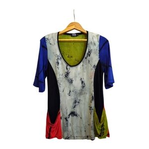 Art Of Cloth Langenlook Soft Knit Tunic Length Tee Deco Pocket Small Art To Wear